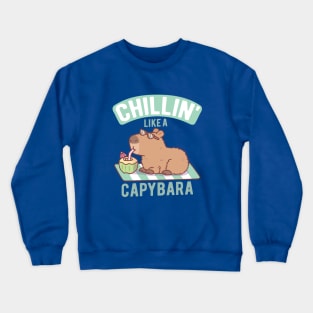Cute Chillin Like A Capybara Crewneck Sweatshirt